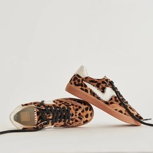 Dolce Vita Leopard Print Low-Top Sneakers with White Accent